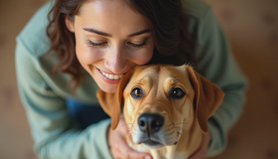 Visual context for adopted dog first day