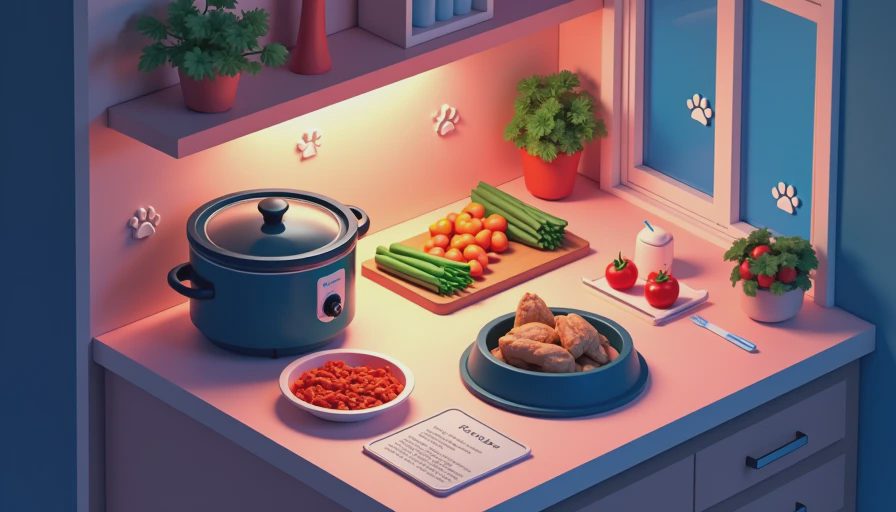 Illustration for homemade dog food slow cooker